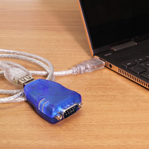 Mini USB 2.0 to RS-232 DB-9 Serial Adapter w/ 10kV Surge Protection & 3ft. USB Extension Cable