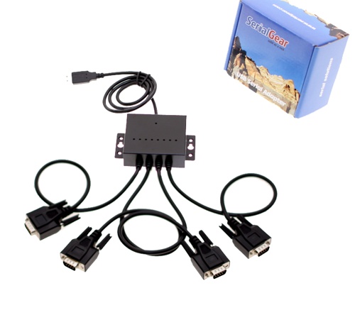 USB 4-Port Serial Adapter - USB 2.0 to DB-9 Port RS232 with FTDI CHIP