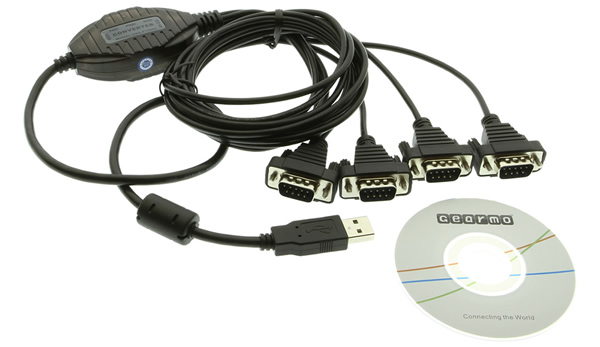 Gearmo 4 port serial adapter cable with disc