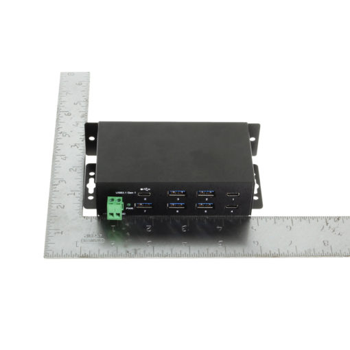USB-C 7 Port Hub – 3 Type-C Ports – 5 Type-A Ports w/DIN Rail – Power Adapter