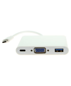 USB C 3-in-1 VGA / USB 3.0 Type-A and C Ports