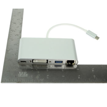 USB-C to DVI Multi-Port Adapter with Gigabit Ethernet Aluminum Shell