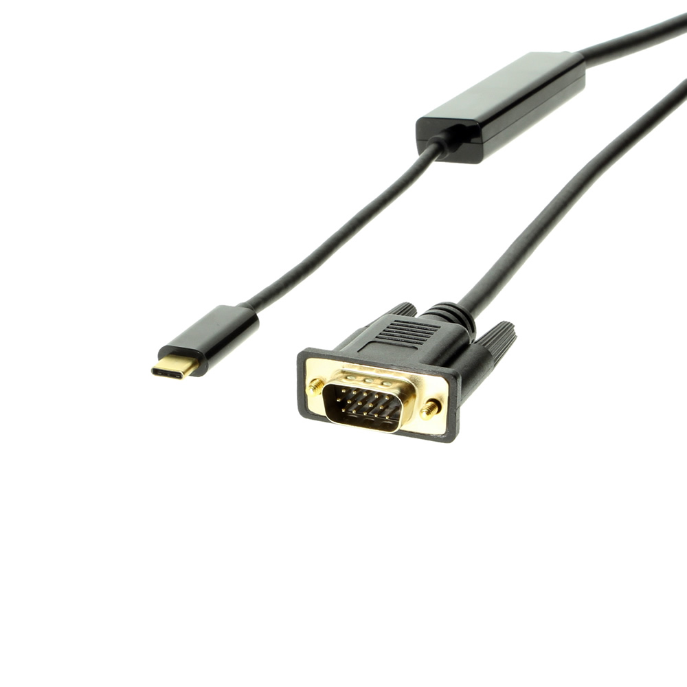 fghfhfgjdfj Type C USB3.1 to VGA Adapter USB-C to VGA Connector Golden Digital Hub with Aluminium Case Plug & Play 