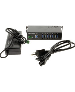 USB 3.0 7 port hub with power adapter
