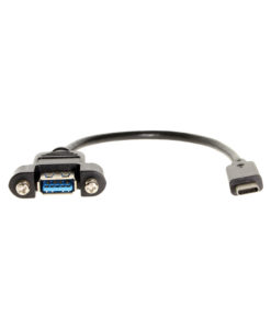 USB Type-C male to Type-A female panel mount cable