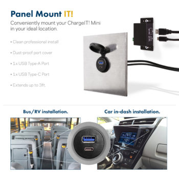 USB Panel Mount Extension 1 x Type C 3.0 and 1 x USB 3.0 A Male to Female Cable