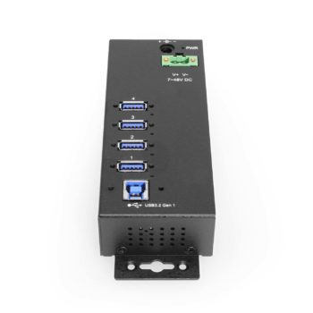 4 Port Managed USB 3.2 Gen 1 Hub w/ 15KV ESD Surge Protection & Vertical Port Orientation